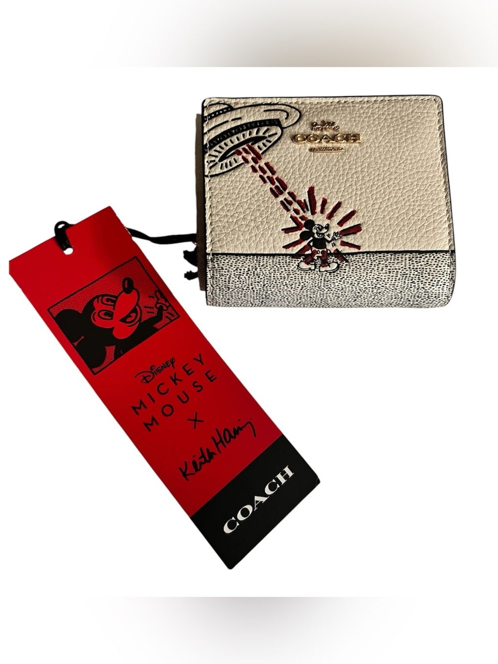 Coach leather wallet Mickey Mouse X Keith Haring new